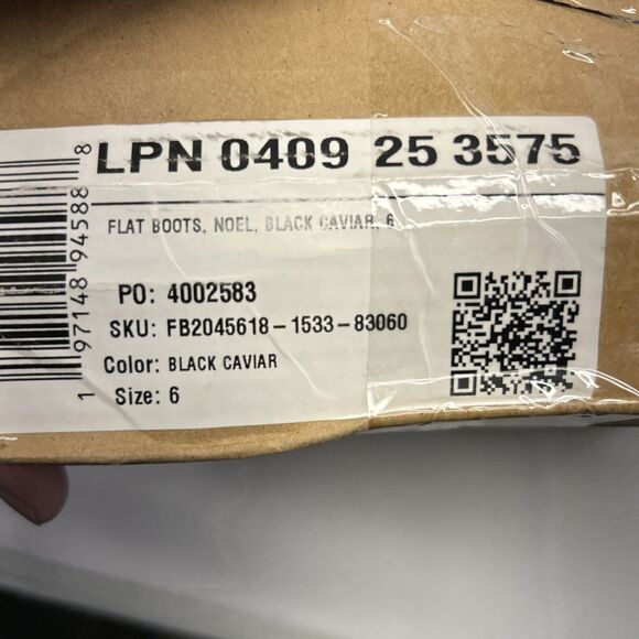 Just Fab Noel Black Caviar Flat Boots Side Zip Chunky Sole Size 6 New in Box - Picture 7 of 7